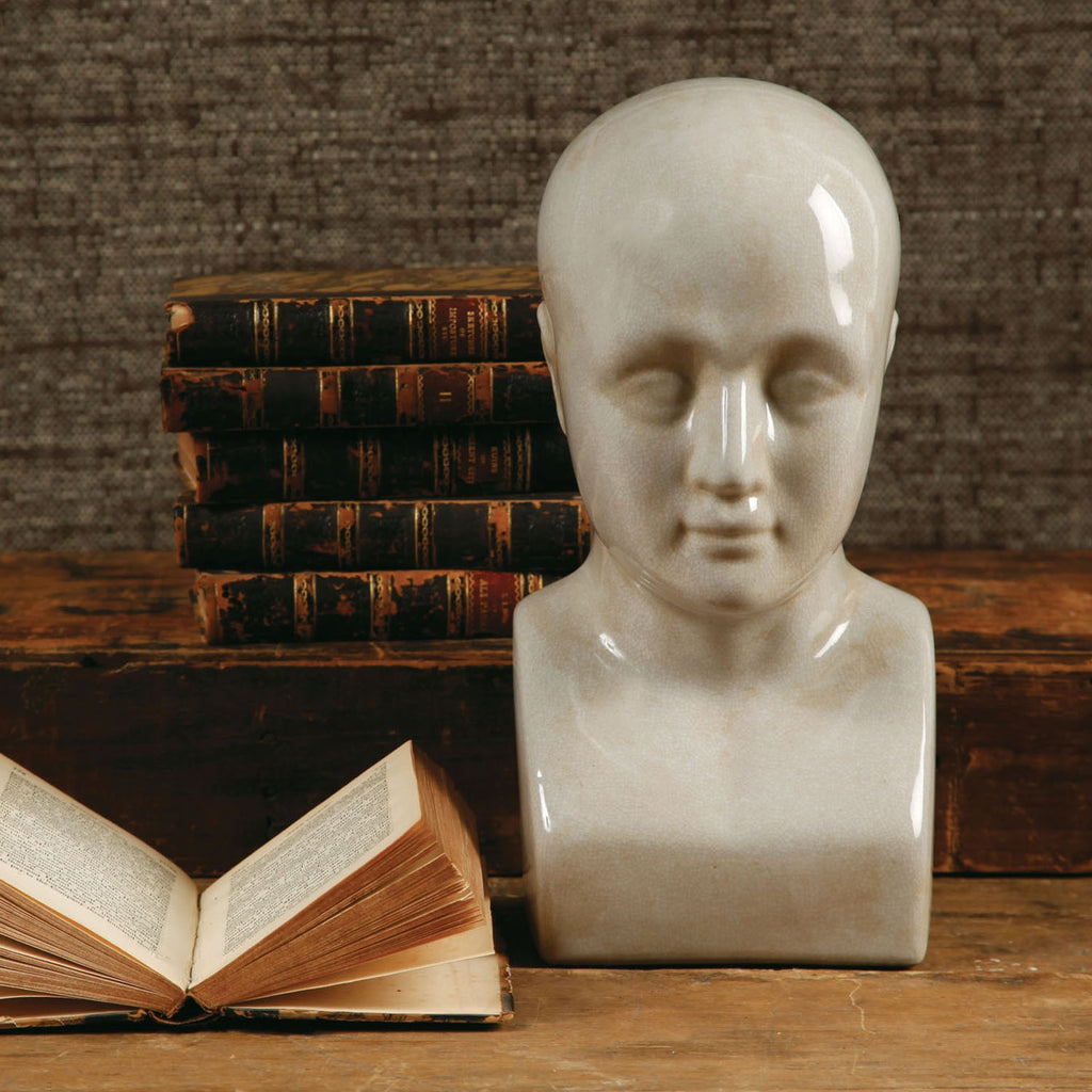 White Phrenology Head Ceramic - Bombay Mercantile