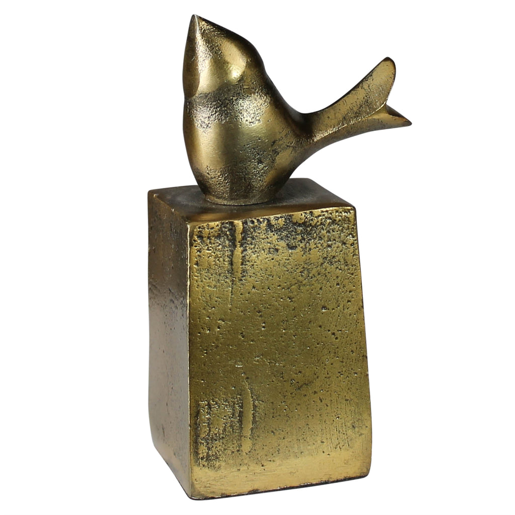 Brass Bird on Block - Bombay Mercantile