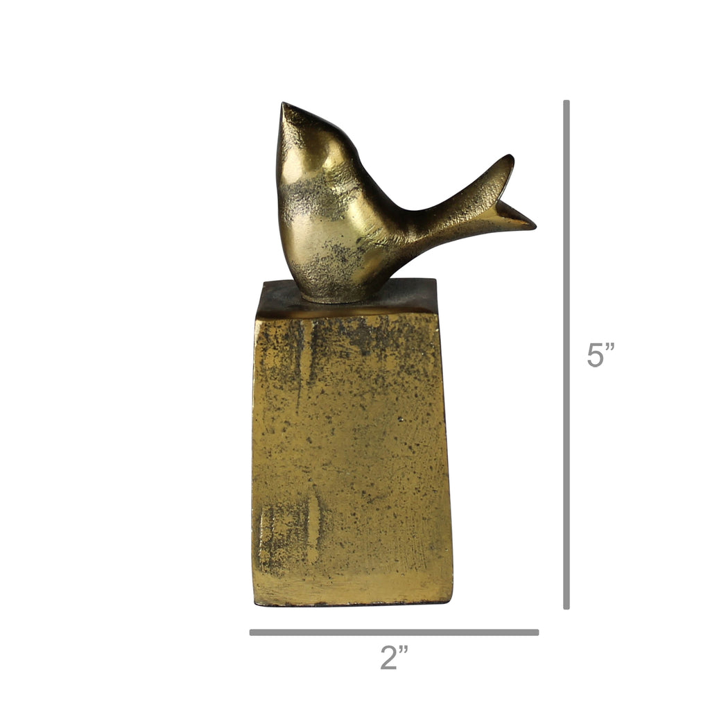 Brass Bird on Block - Bombay Mercantile