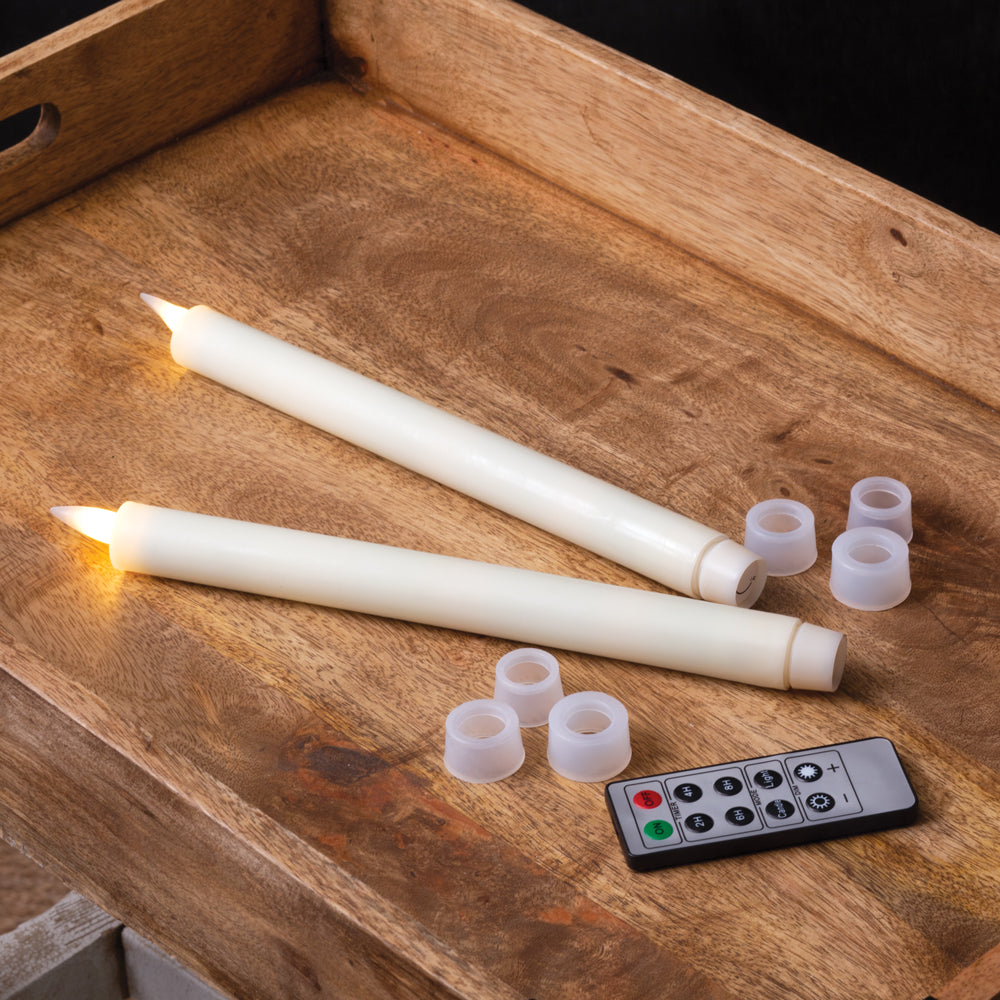 Set of Two Infinite Wick Wax Taper Candles - Bombay Mercantile