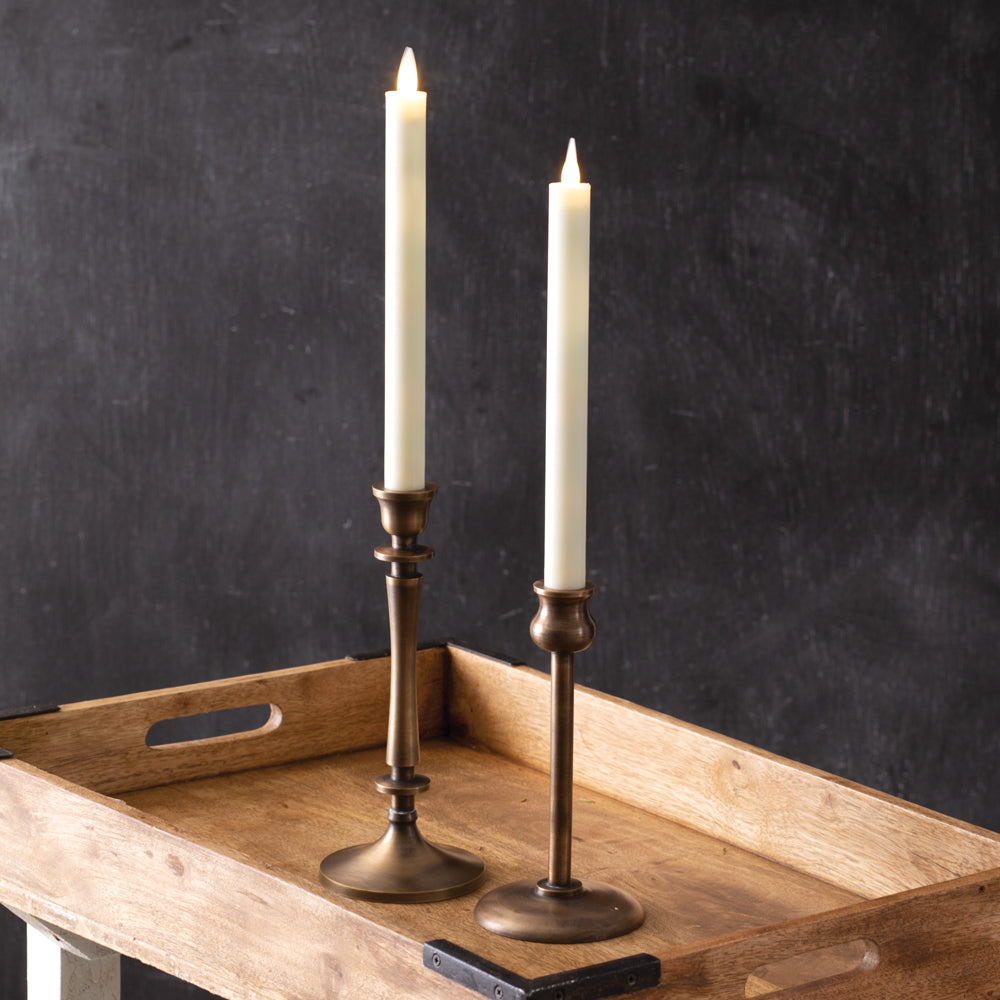 Set of Two Infinite Wick Wax Taper Candles - Bombay Mercantile