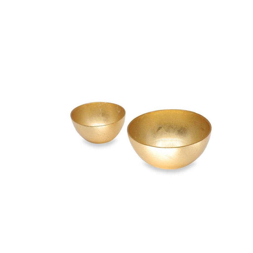 Round Foil Leafing Bowl Set of 2 (Gold) - The Nifty Decor