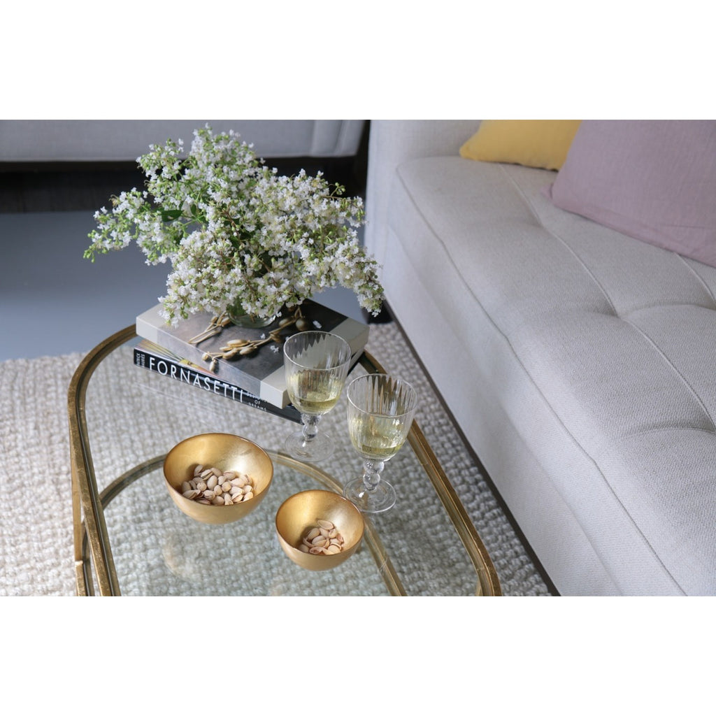 Round Foil Leafing Bowl Set of 2 (Gold) - The Nifty Decor