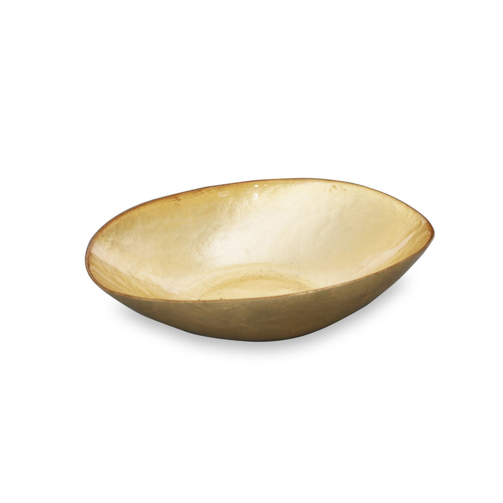Medium Oval Foil Leafing Bowl (Gold) - The Nifty Decor