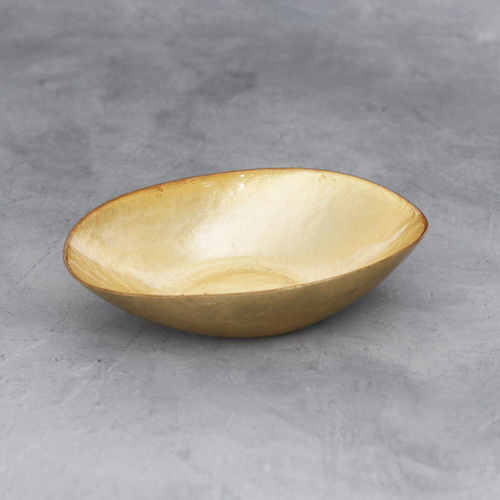 Medium Oval Foil Leafing Bowl (Gold) - The Nifty Decor