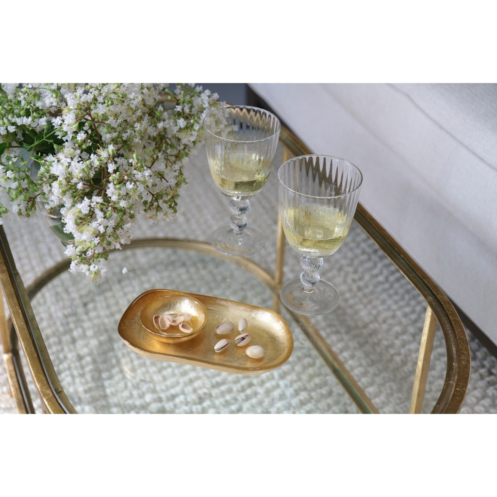 Foil Leafing Platter with Mini Bowl (Gold) - The Nifty Decor