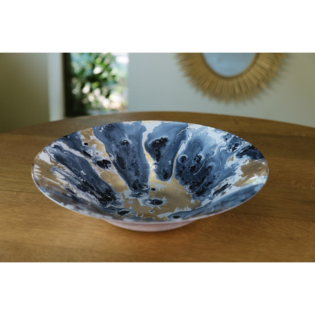 Extra Large Painted Centerpiece (Blue & Gold) - The Nifty Decor