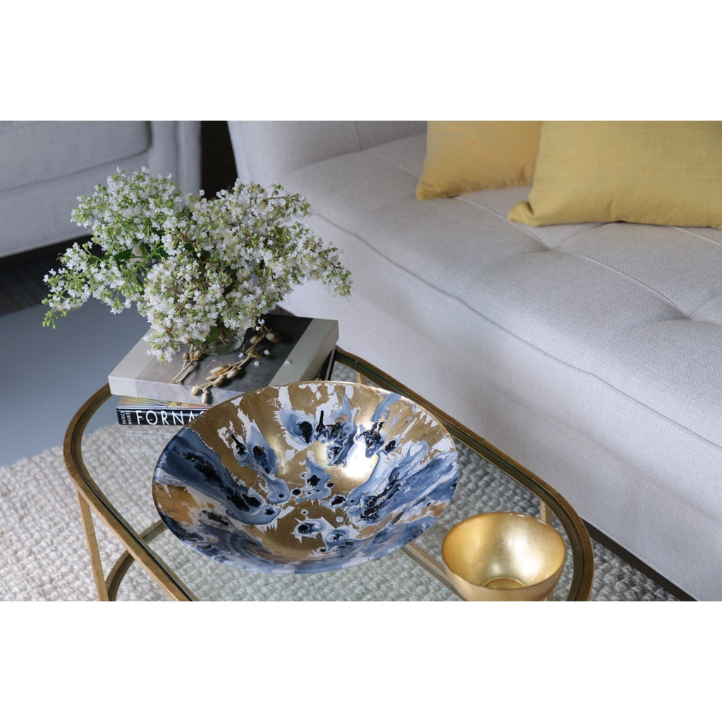 Extra Large Painted Centerpiece (Blue & Gold) - The Nifty Decor