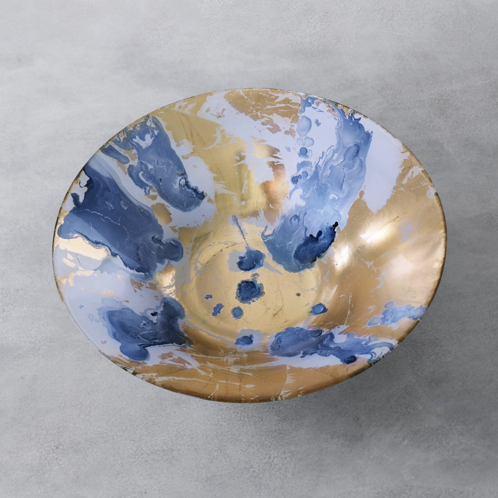 Extra Large Painted Centerpiece (Blue & Gold) - The Nifty Decor