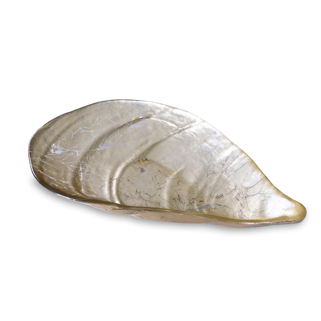Large Foil Leafing Pina Shell Platter (Gold) - The Nifty Decor