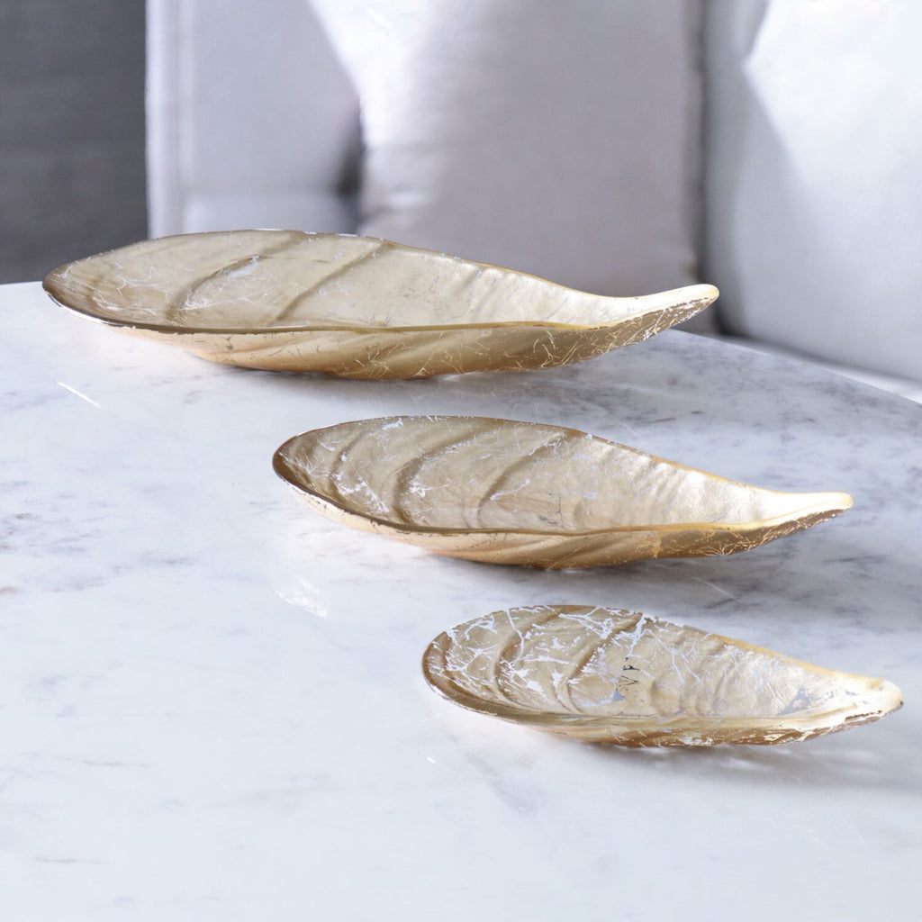 Large Foil Leafing Pina Shell Platter (Gold) - The Nifty Decor