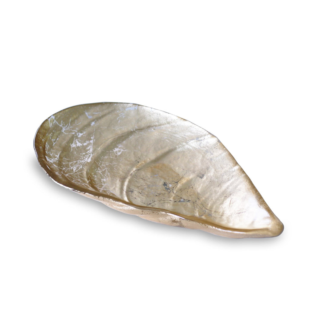 Medium Foil Leafing Pina Shell Platter (Gold) - The Nifty Decor
