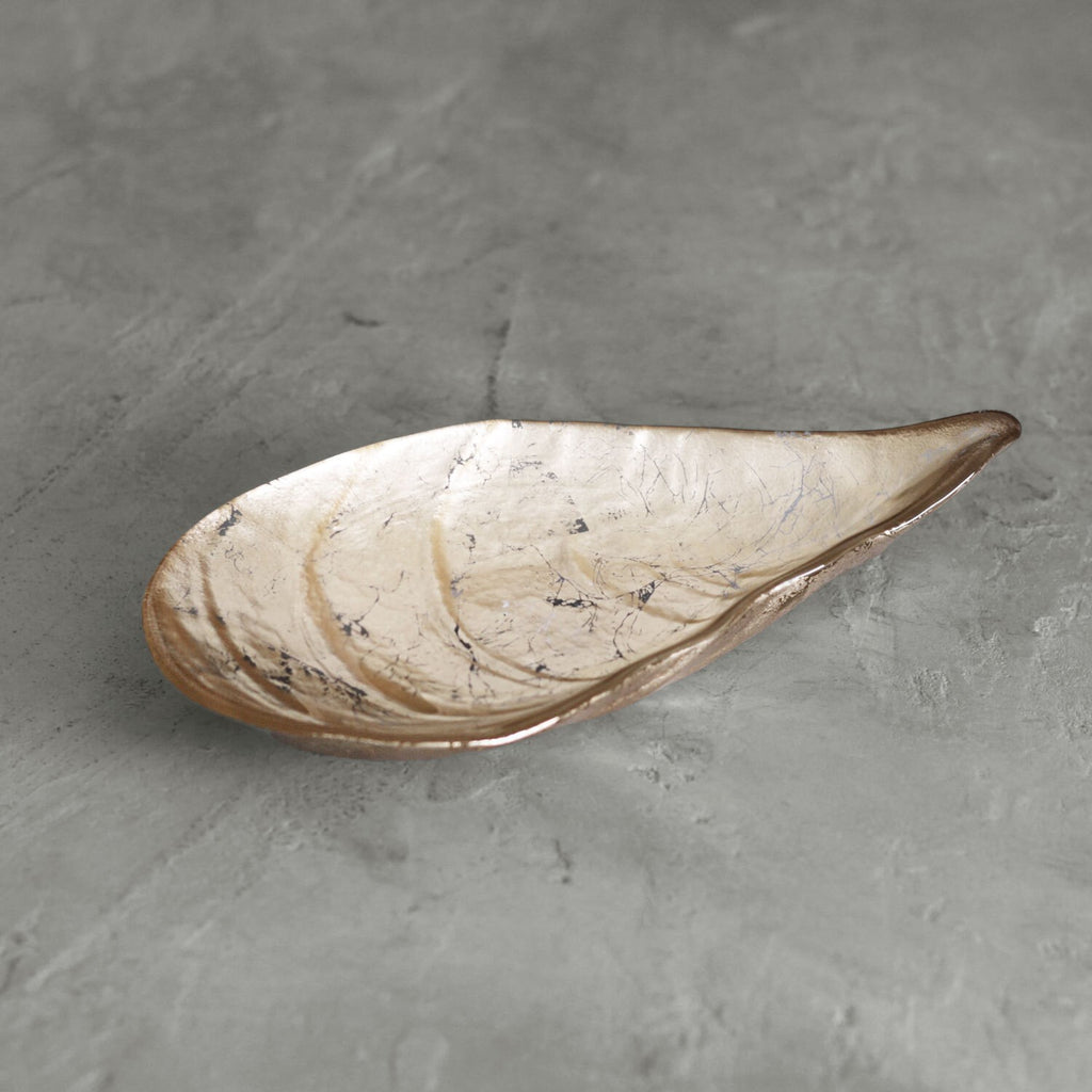 Medium Foil Leafing Pina Shell Platter (Gold) - The Nifty Decor