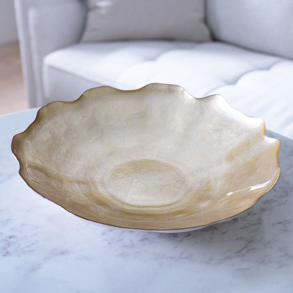 Foil Leafing Centerpiece with Scalloped Edges (Gold) - The Nifty Decor