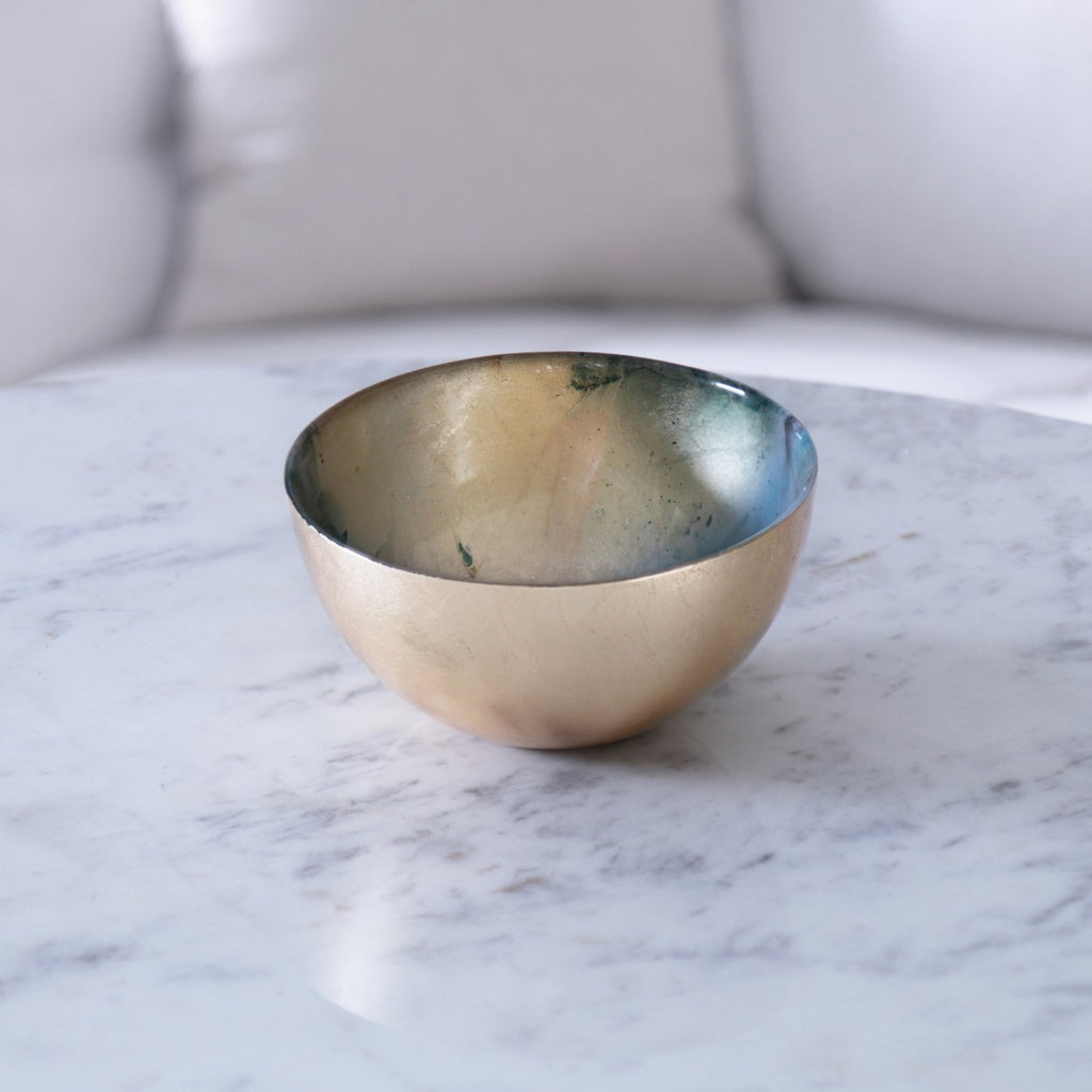 Leafing Bowl (Light Teal & Gold) - The Nifty Decor