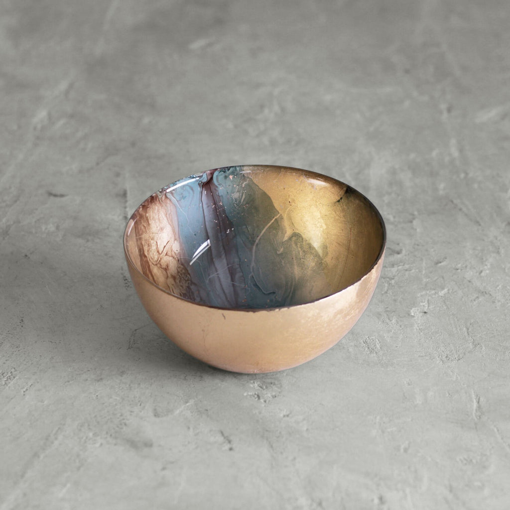 Leafing Bowl (Light Teal & Gold) - The Nifty Decor