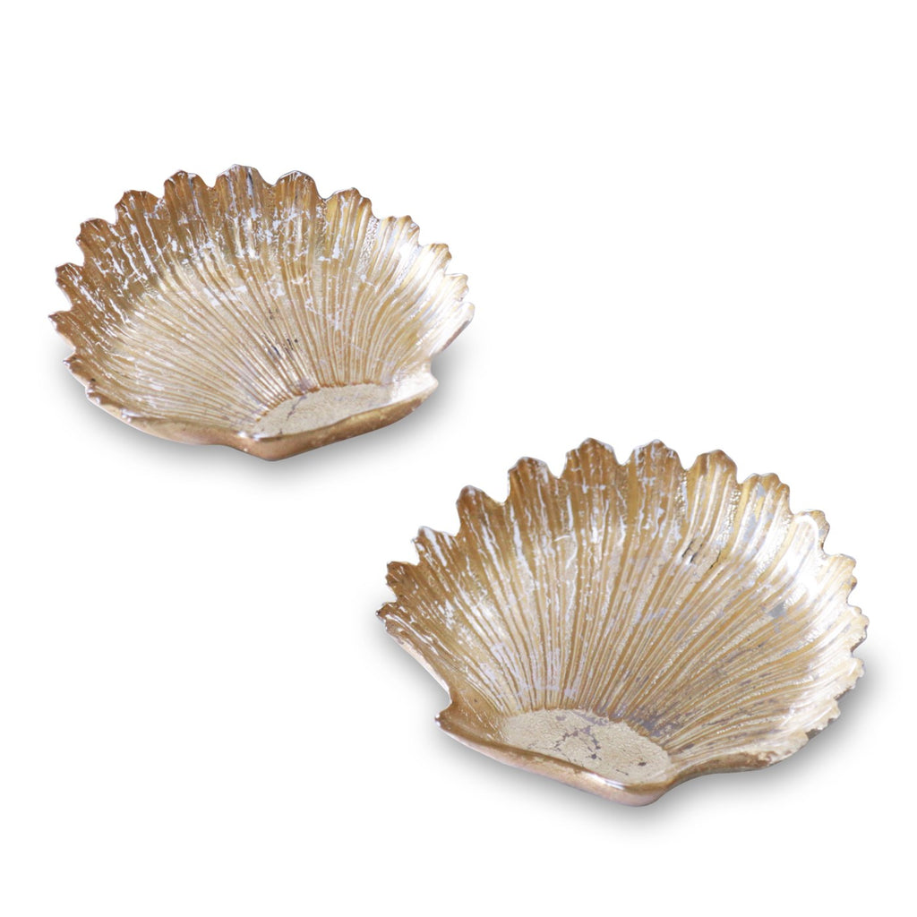 Shell Platter Set of 2 (Gold) - The Nifty Decor
