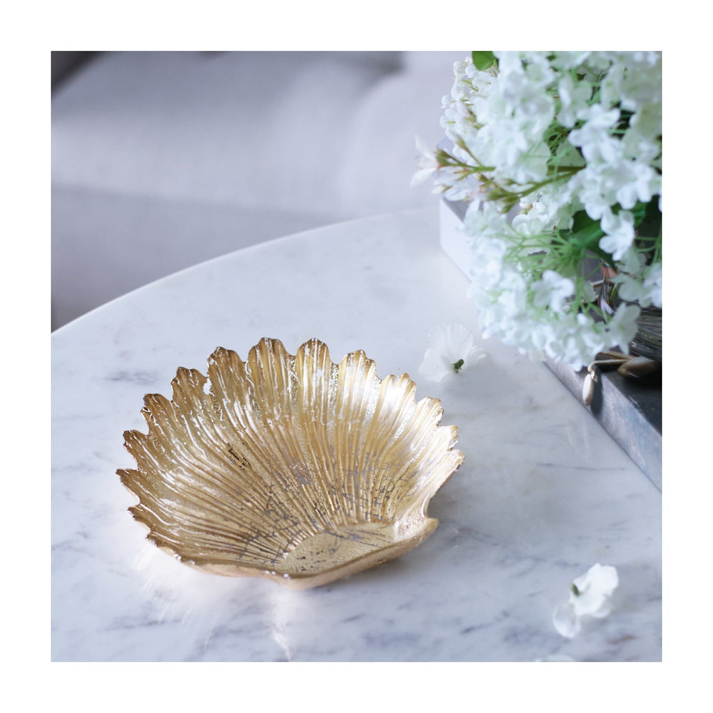 Shell Platter Set of 2 (Gold) - The Nifty Decor