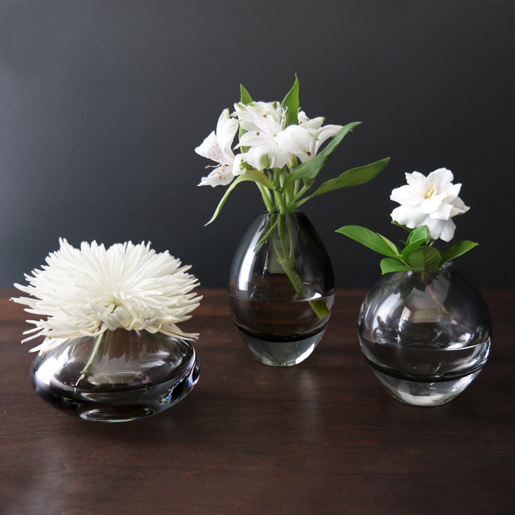 Smoke Grey Short Vase - The Nifty Decor