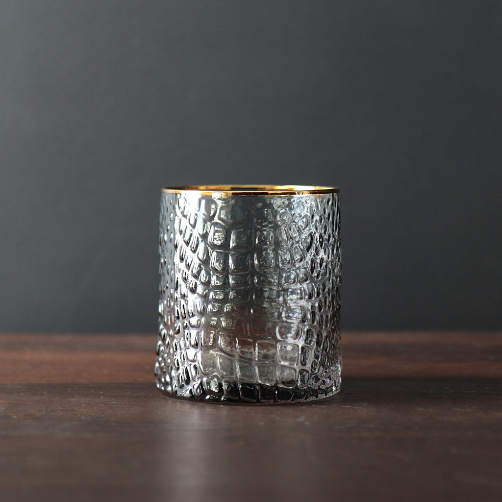 Smoke Grey Croc Gold Rim - The Nifty Decor