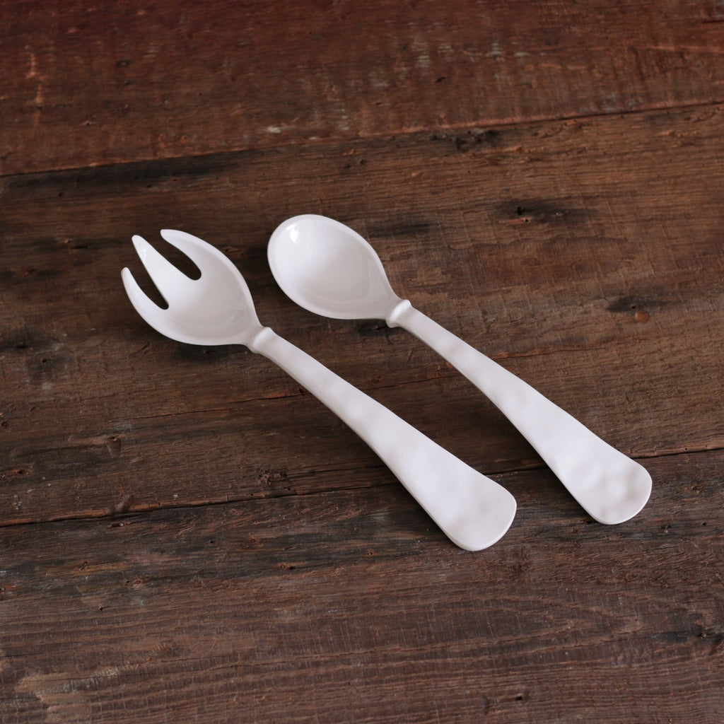 Havana Large Salad Servers (White) - The Nifty Decor