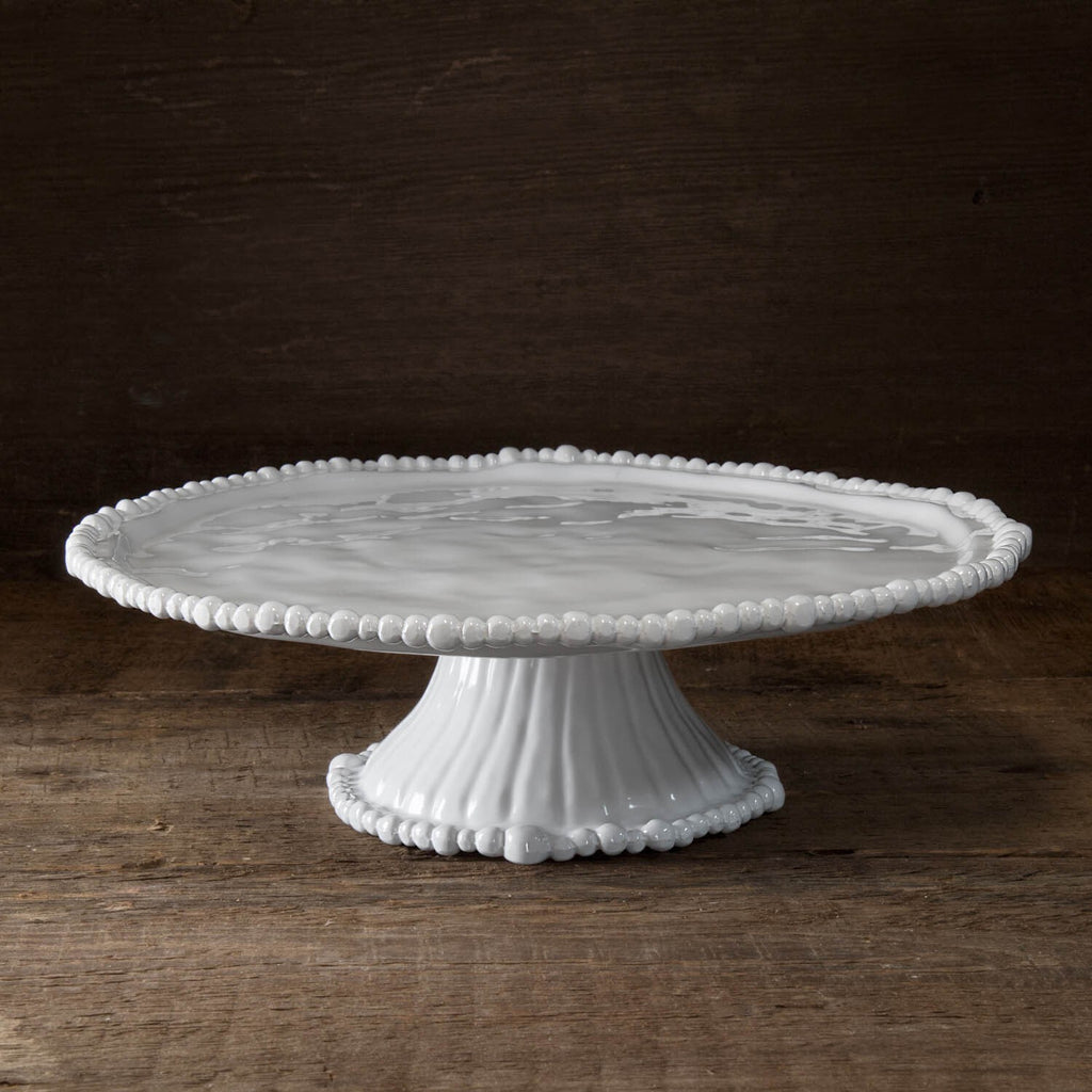 Alegria Pedestal Cake Plate (White) - The Nifty Decor