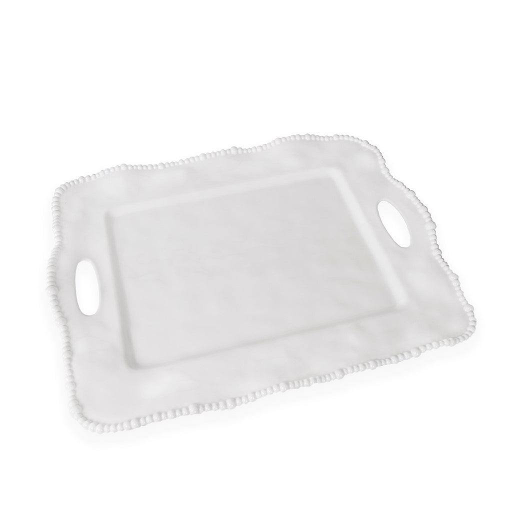 Alegria Rectangular Tray with Handles (White) - The Nifty Decor