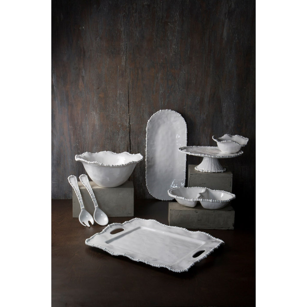 Alegria Rectangular Tray with Handles (White) - The Nifty Decor