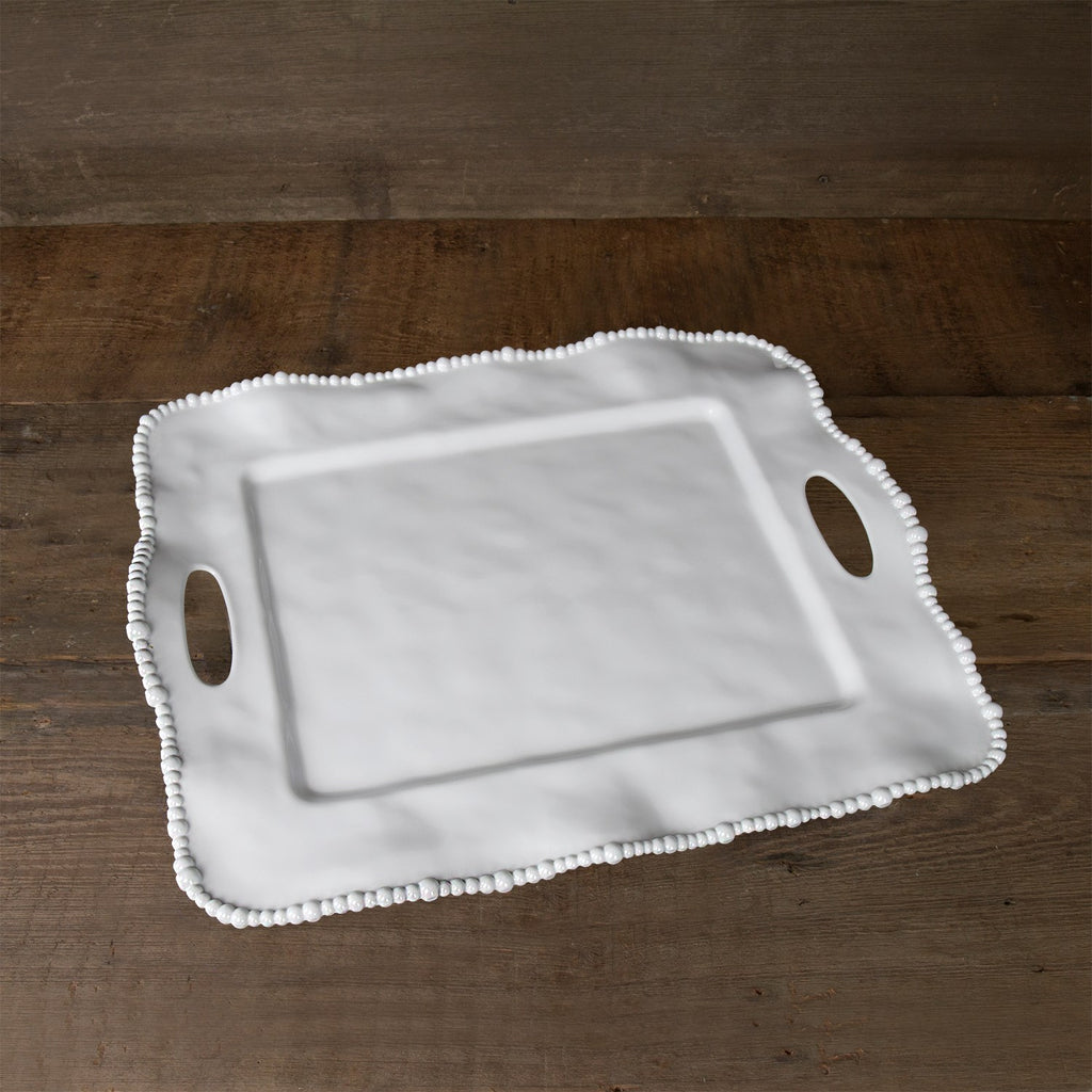 Alegria Rectangular Tray with Handles (White) - The Nifty Decor
