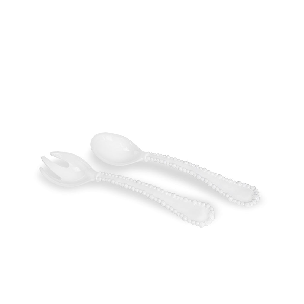 Alegria Large Salad Servers (White) - The Nifty Decor