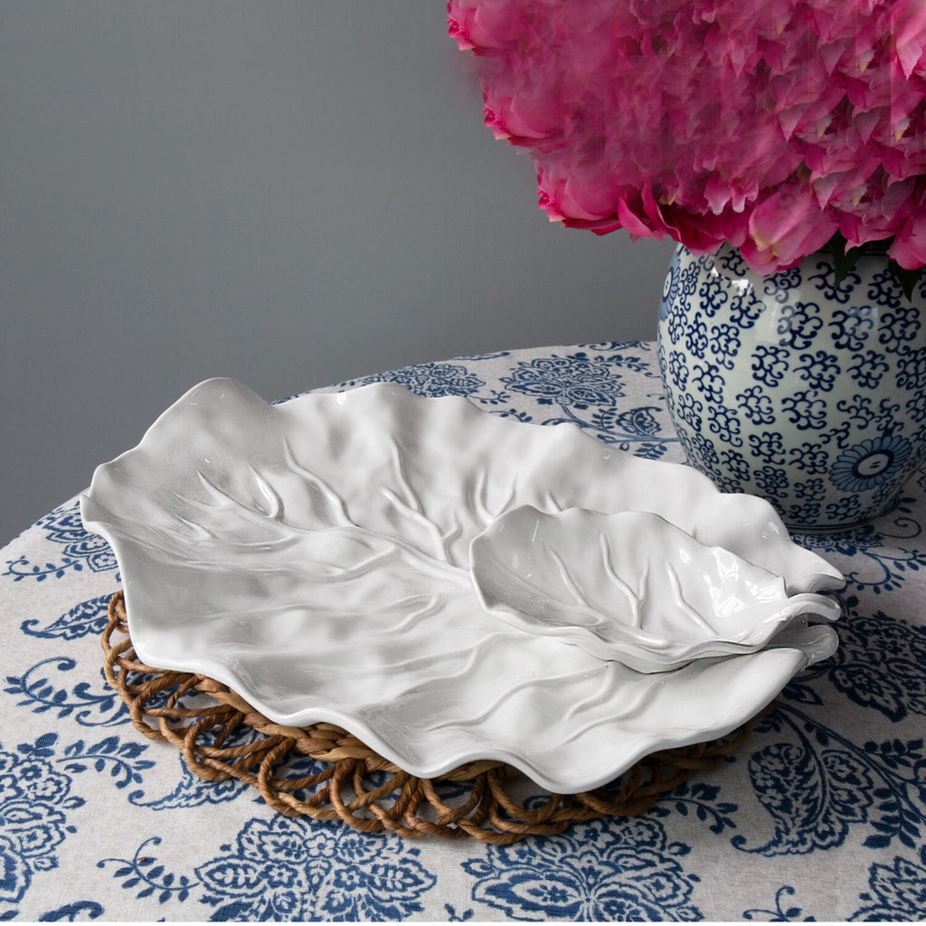 Lettuce Leaf Chip & Dip (White) - The Nifty Decor