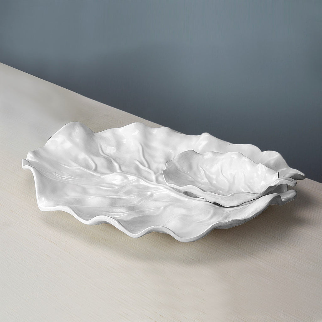 Lettuce Leaf Chip & Dip (White) - The Nifty Decor