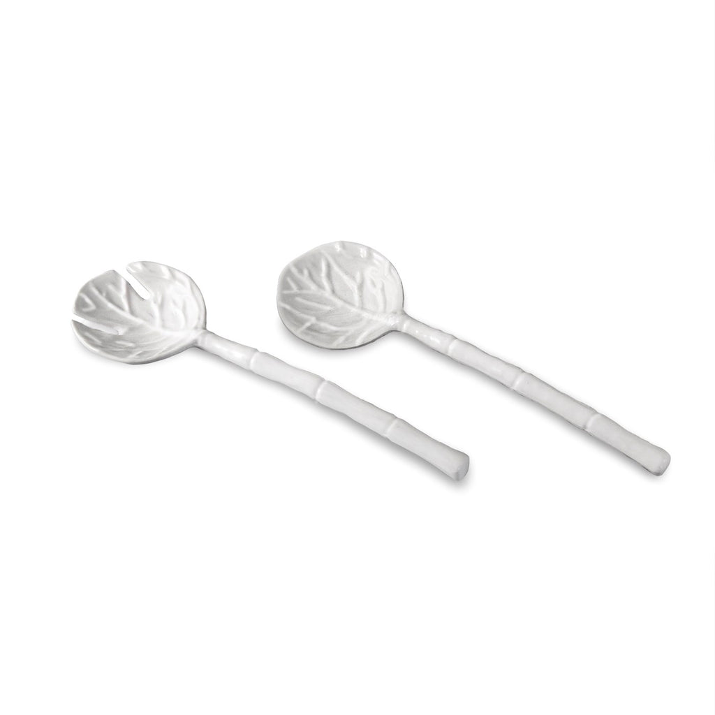 Lettuce Large Salad Servers (White) - The Nifty Decor