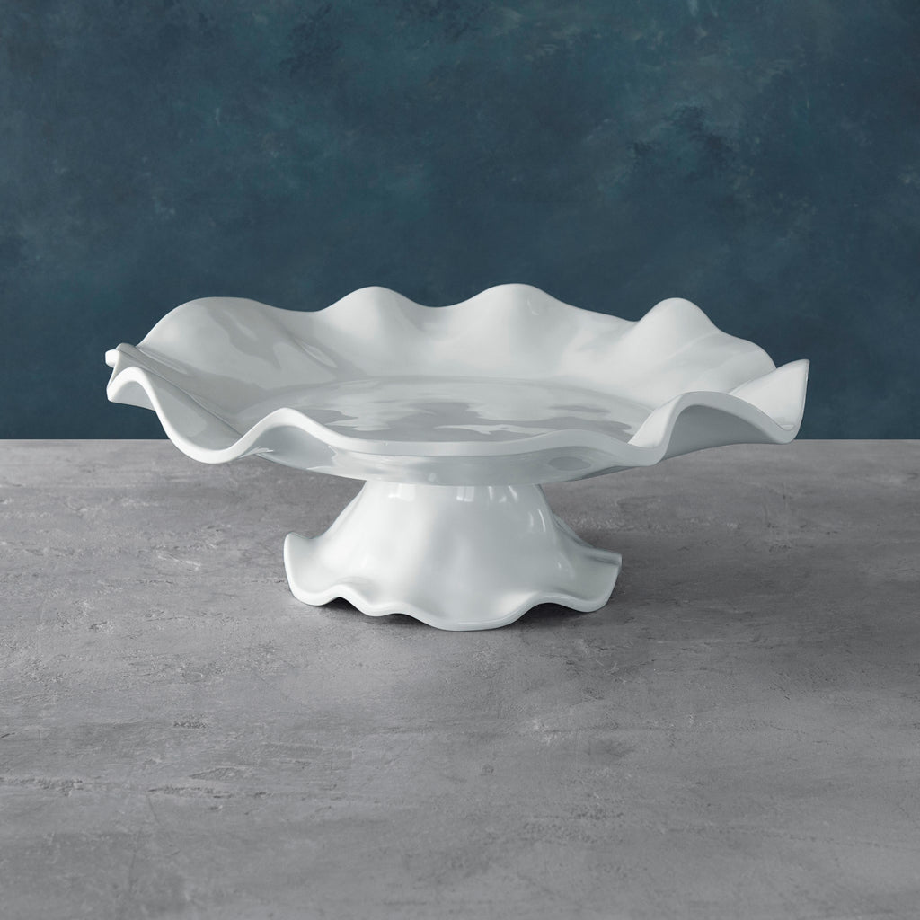 Havana Pedestal Cake Plate (White) - The Nifty Decor