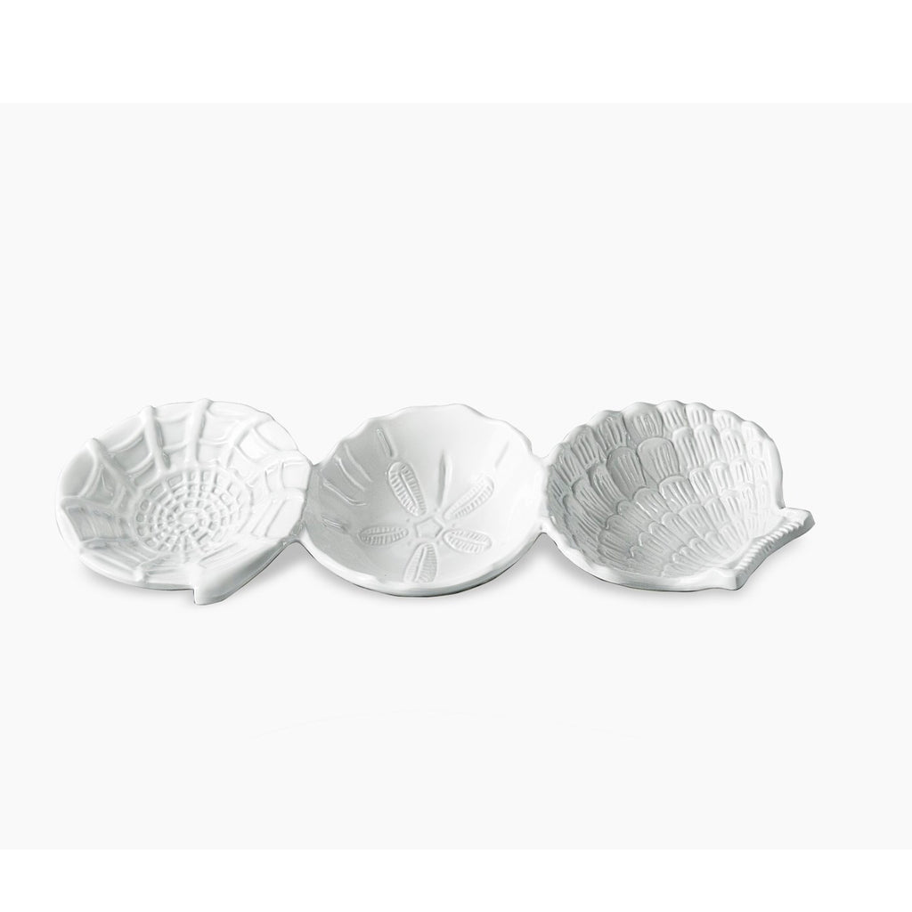 Ocean Shell Triple Dip (White) - The Nifty Decor