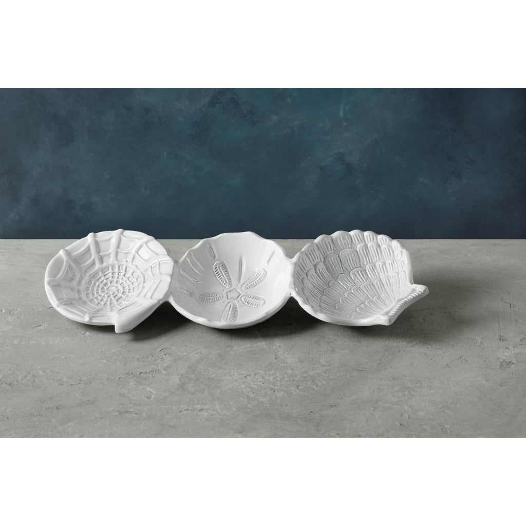 Ocean Shell Triple Dip (White) - The Nifty Decor