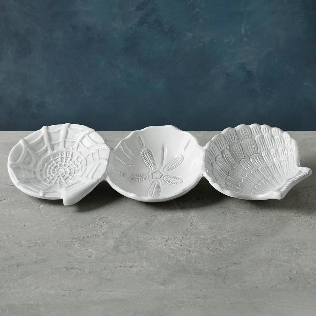 Ocean Shell Triple Dip (White) - The Nifty Decor