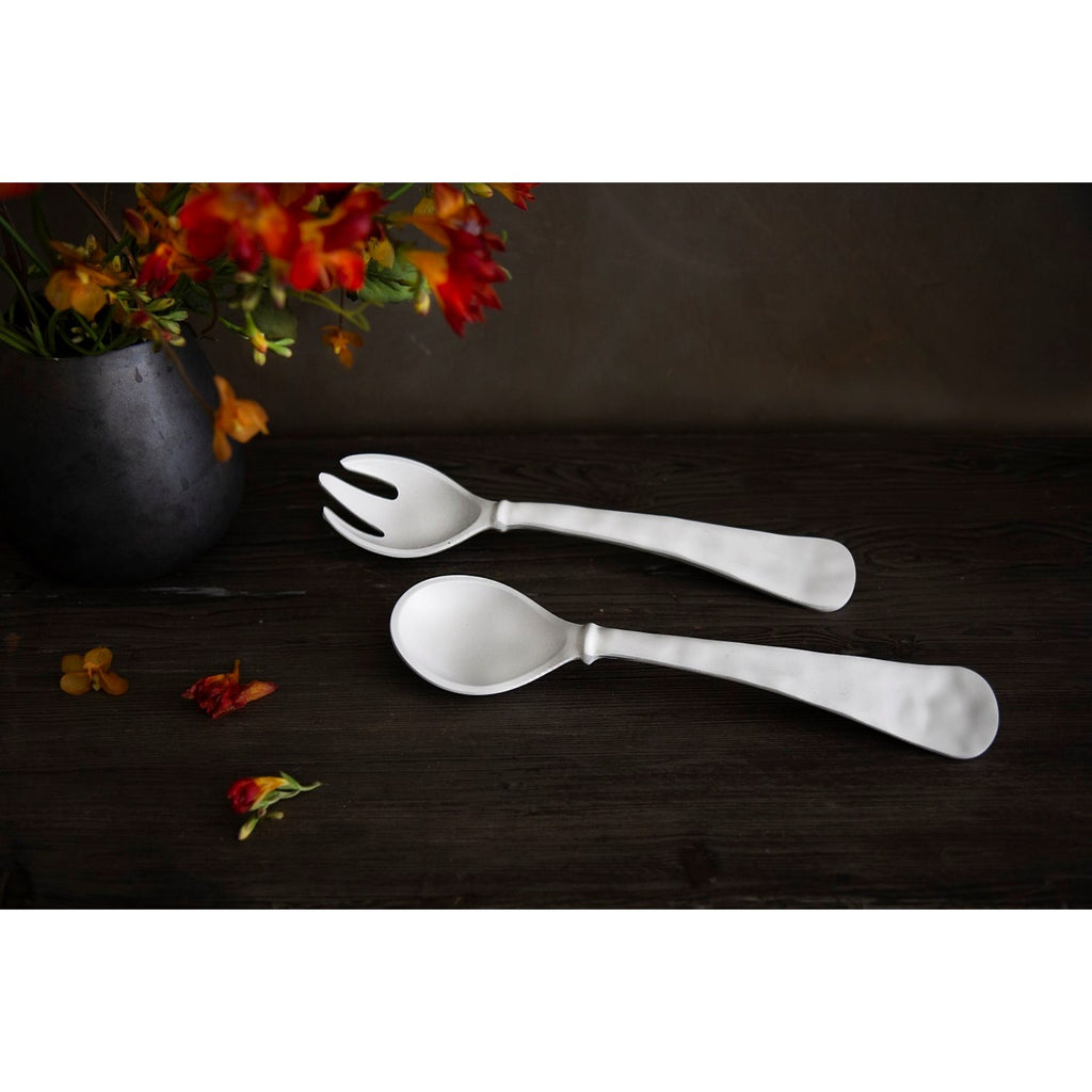 Nube Large Salad Servers (White) - The Nifty Decor