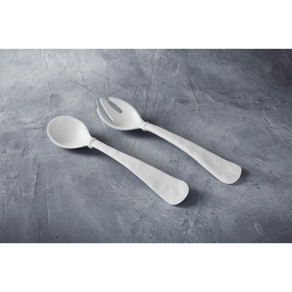 Nube Large Salad Servers (White) - The Nifty Decor