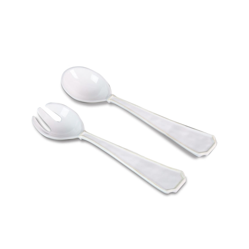 Charleston Large Salad Servers (White) - The Nifty Decor