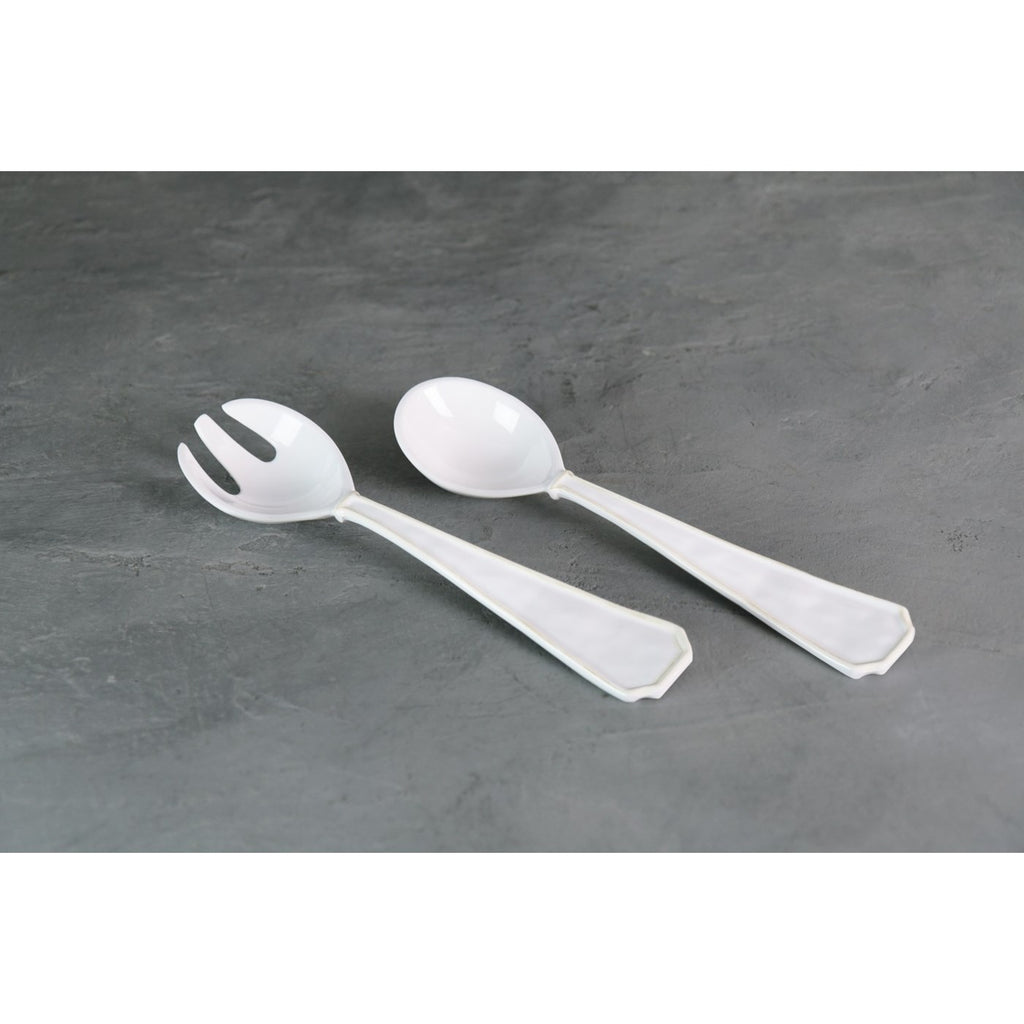 Charleston Large Salad Servers (White) - The Nifty Decor