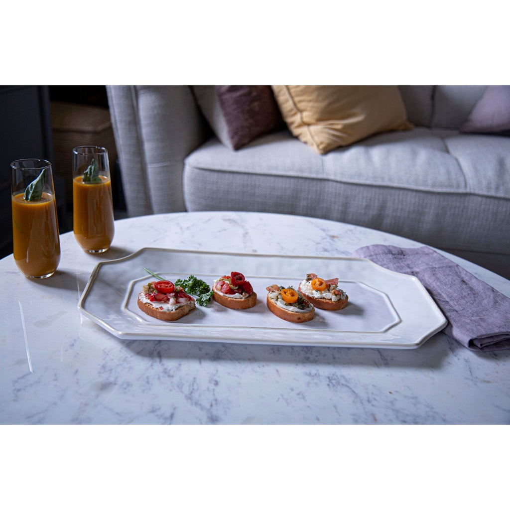 Charleston Long Rectangular Tray (White) - The Nifty Decor