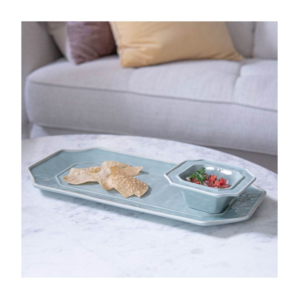 Charleston Long Rectangular Tray (Blue) - The Nifty Decor