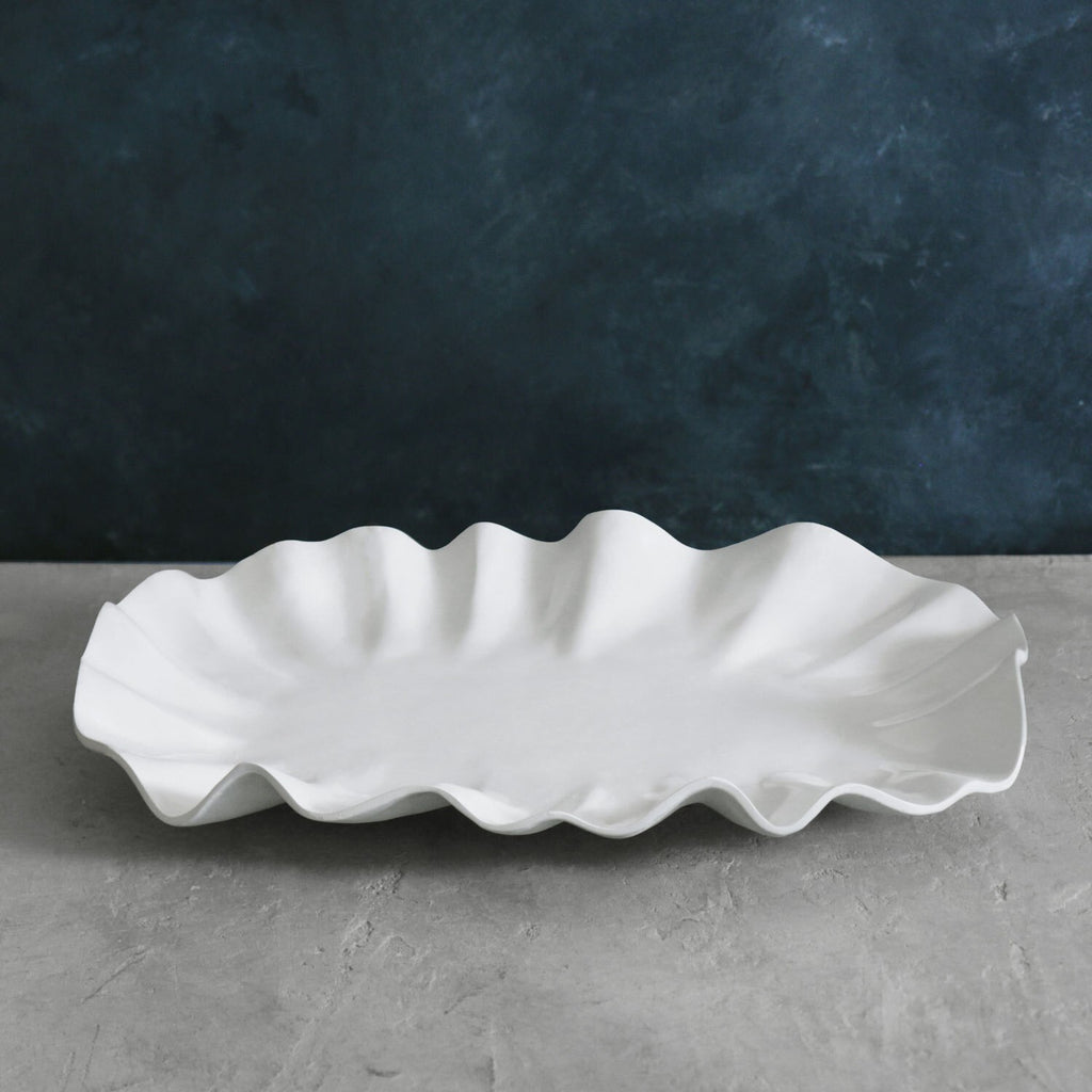 Bloom Large Oval Platter (White) - The Nifty Decor