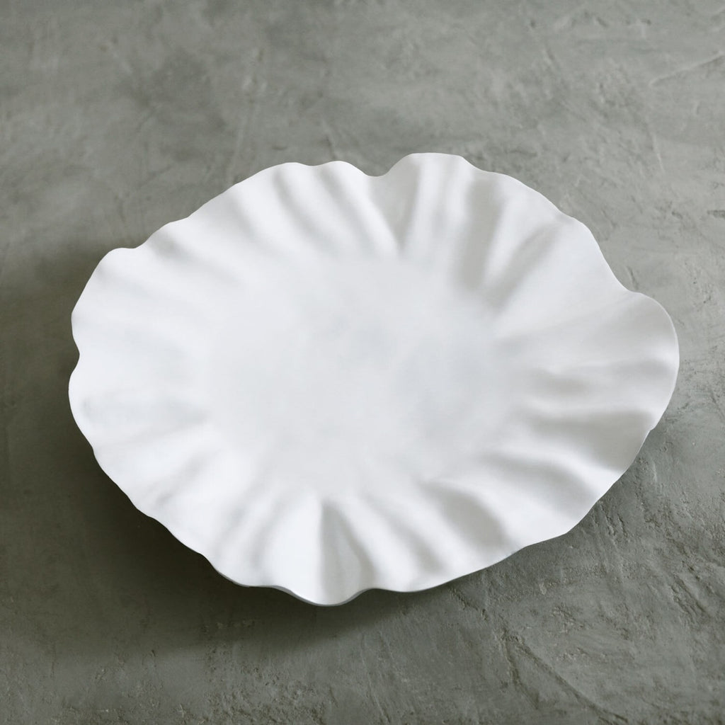 Bloom Large Round Platter (White) - The Nifty Decor