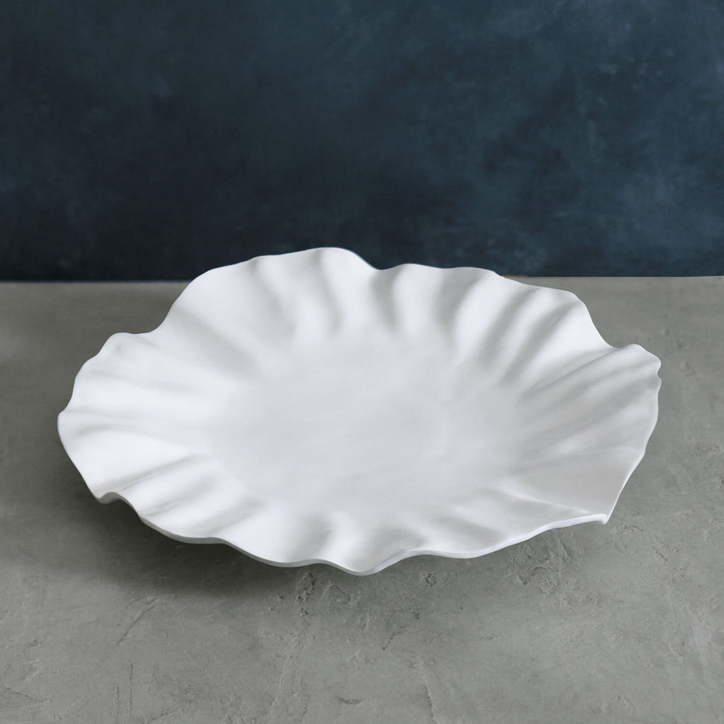 Bloom Large Round Platter (White) - The Nifty Decor