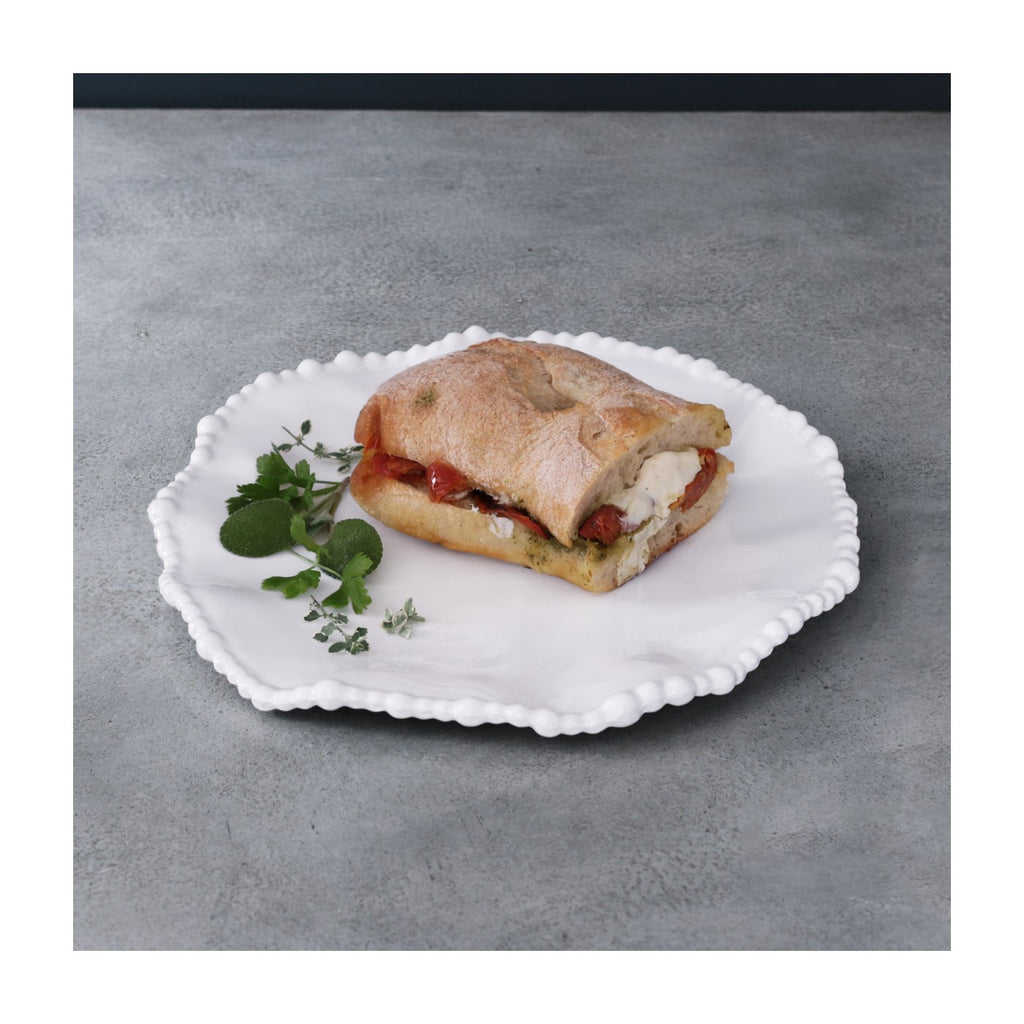 Alegria 9" Salad Plate Set of 4 (White) - The Nifty Decor