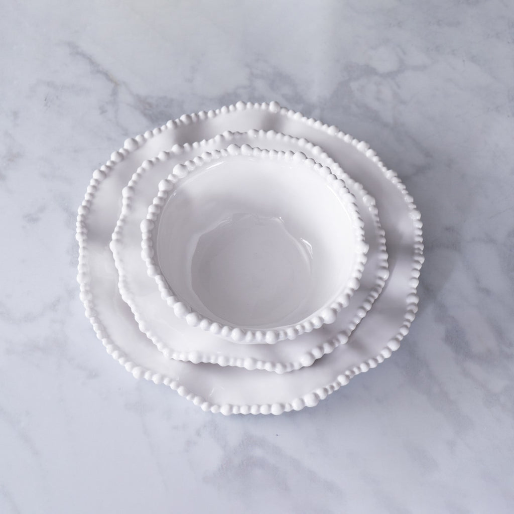 Alegria 9" Salad Plate Set of 4 (White) - The Nifty Decor