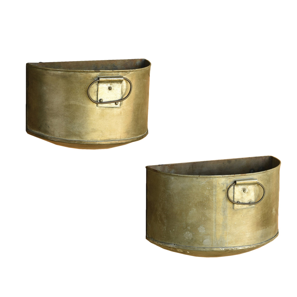 Half Reclaimed Metal Planter - Set of 2 - The Nifty Decor