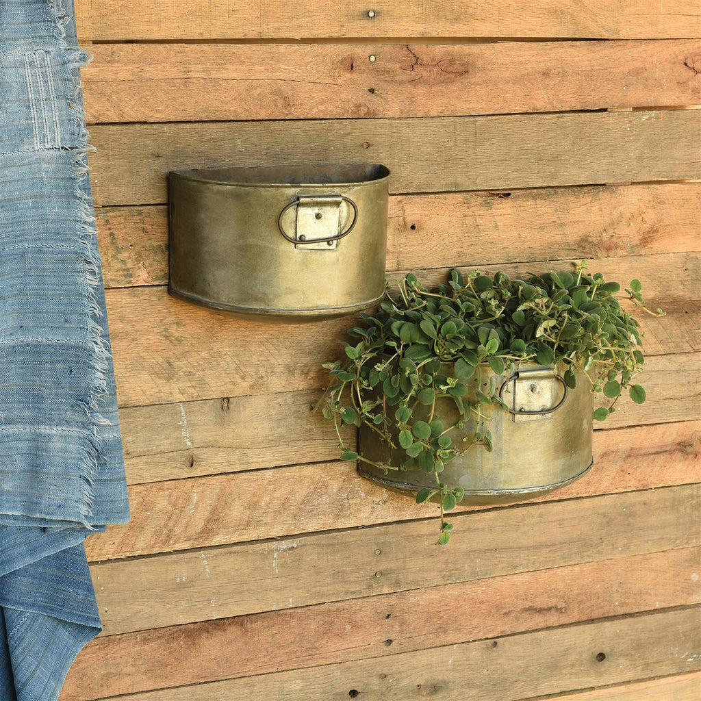 Half Reclaimed Metal Planter - Set of 2 - The Nifty Decor